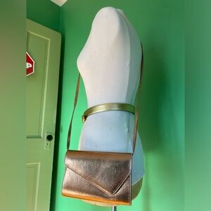 Vintage Comeco Metallic Bronze gold Crossbody Shoulder Bag